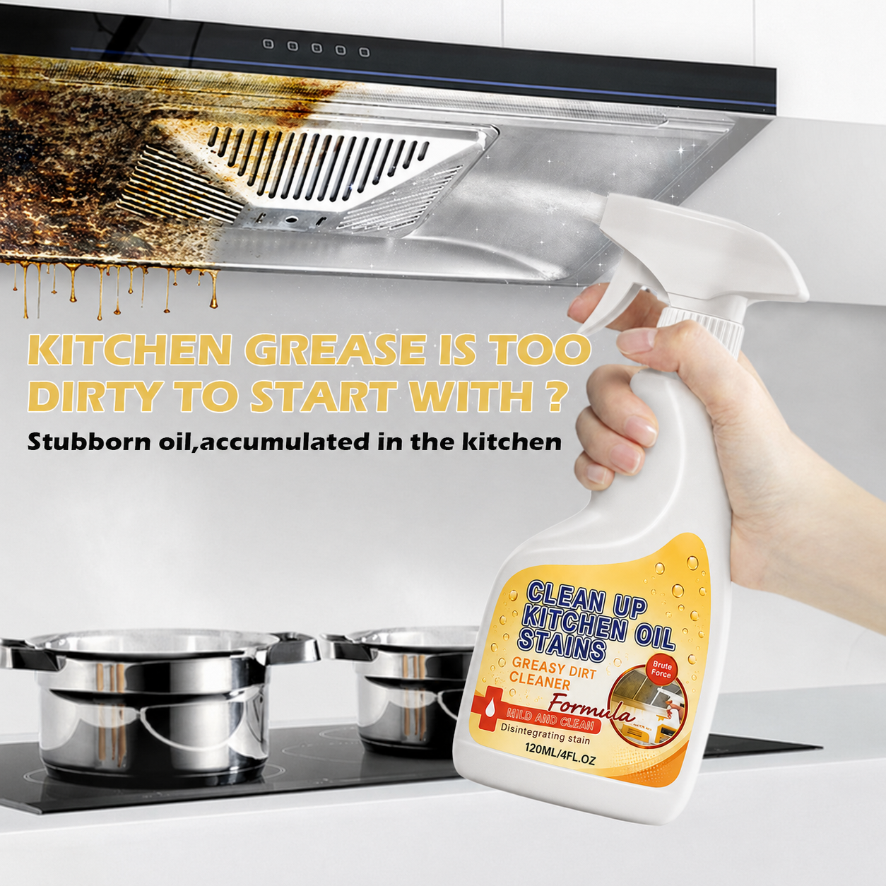 Multifunctional degreaser suitable for stovetops and range hoods
