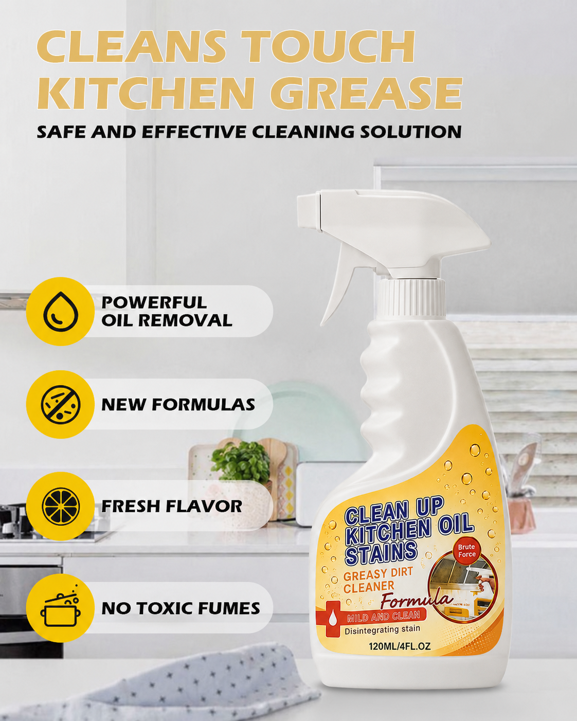 Multifunctional degreaser suitable for stovetops and range hoods