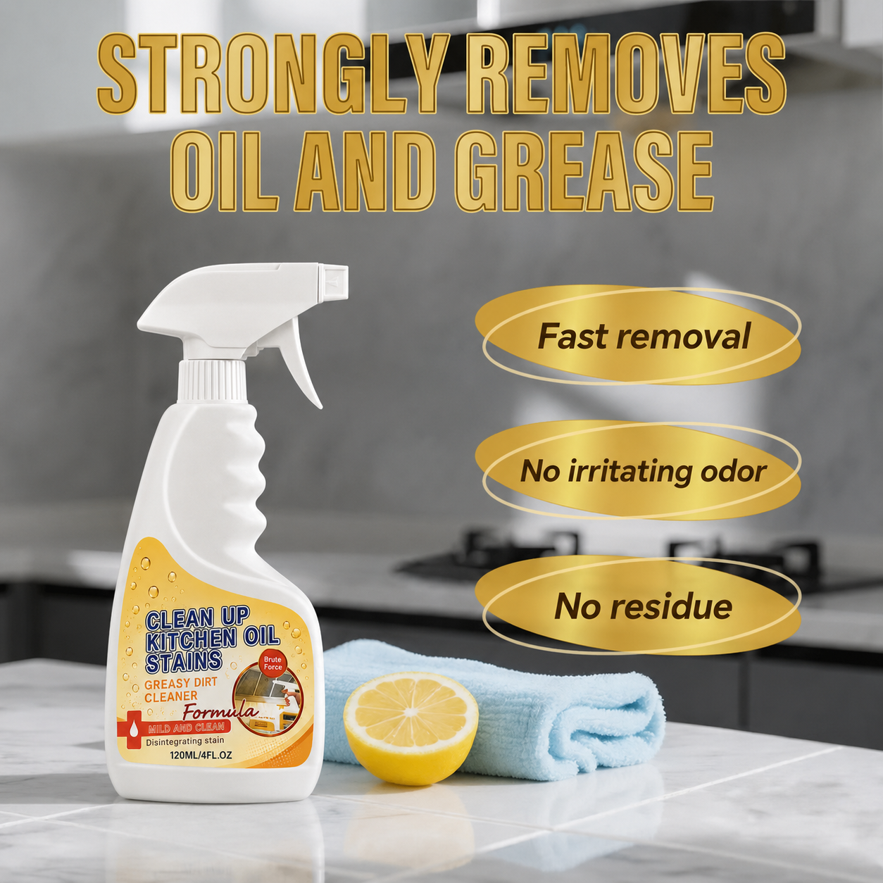 Multifunctional degreaser suitable for stovetops and range hoods